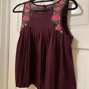 American Eagle Embroidered Sleeveless Top
